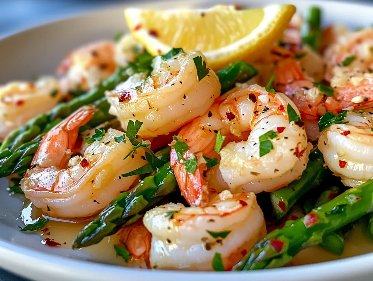 Quick Lemon Garlic Shrimp & Asparagus in 20 Minutes