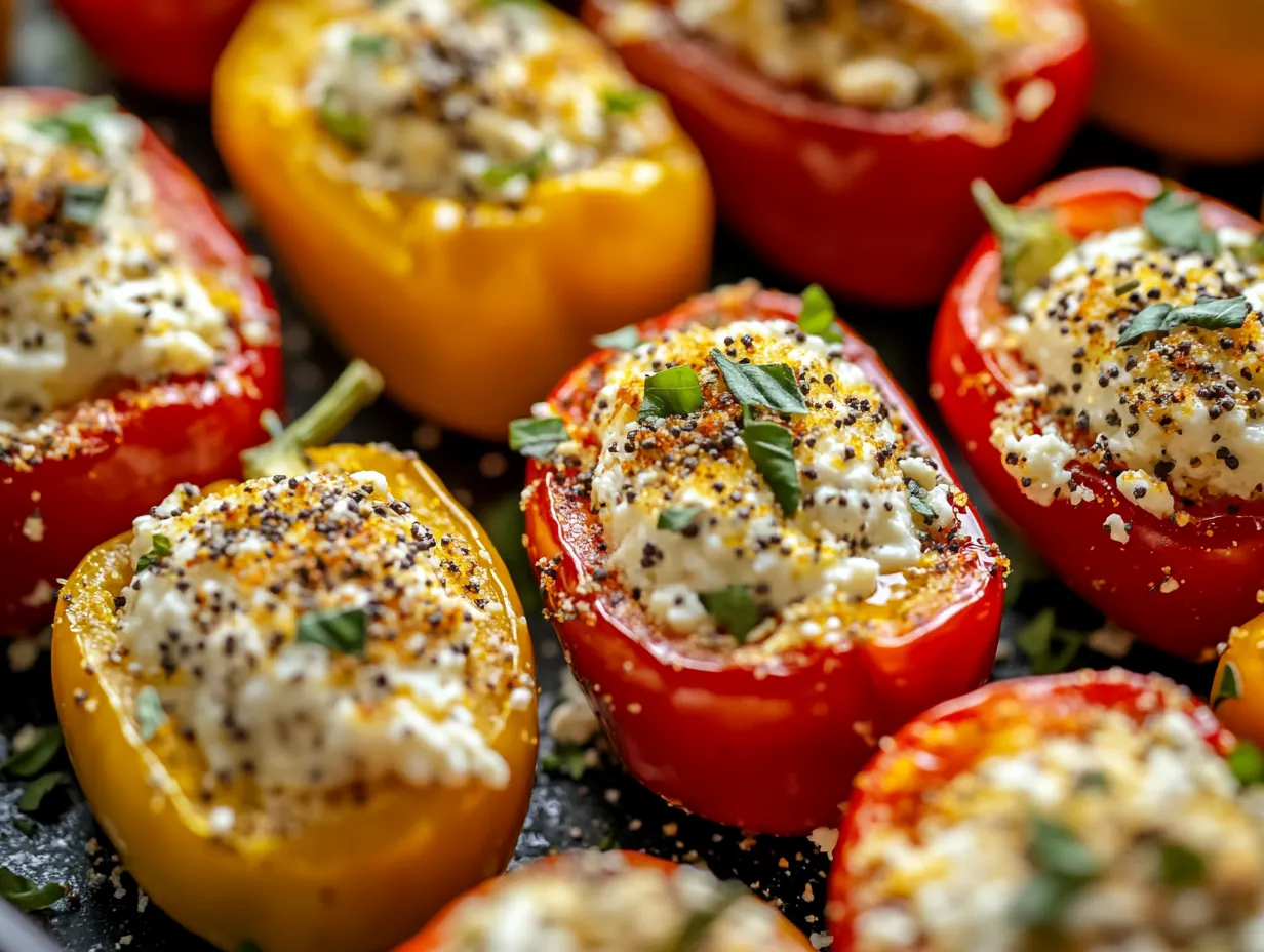Unlock Flavor: Your 5-Minute Protein Snack Stuffed Mini Peppers Await! finished dish